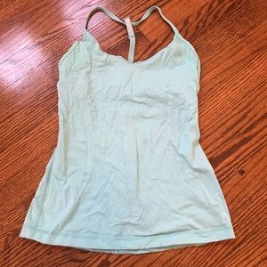 Light blue Lululemon workout top